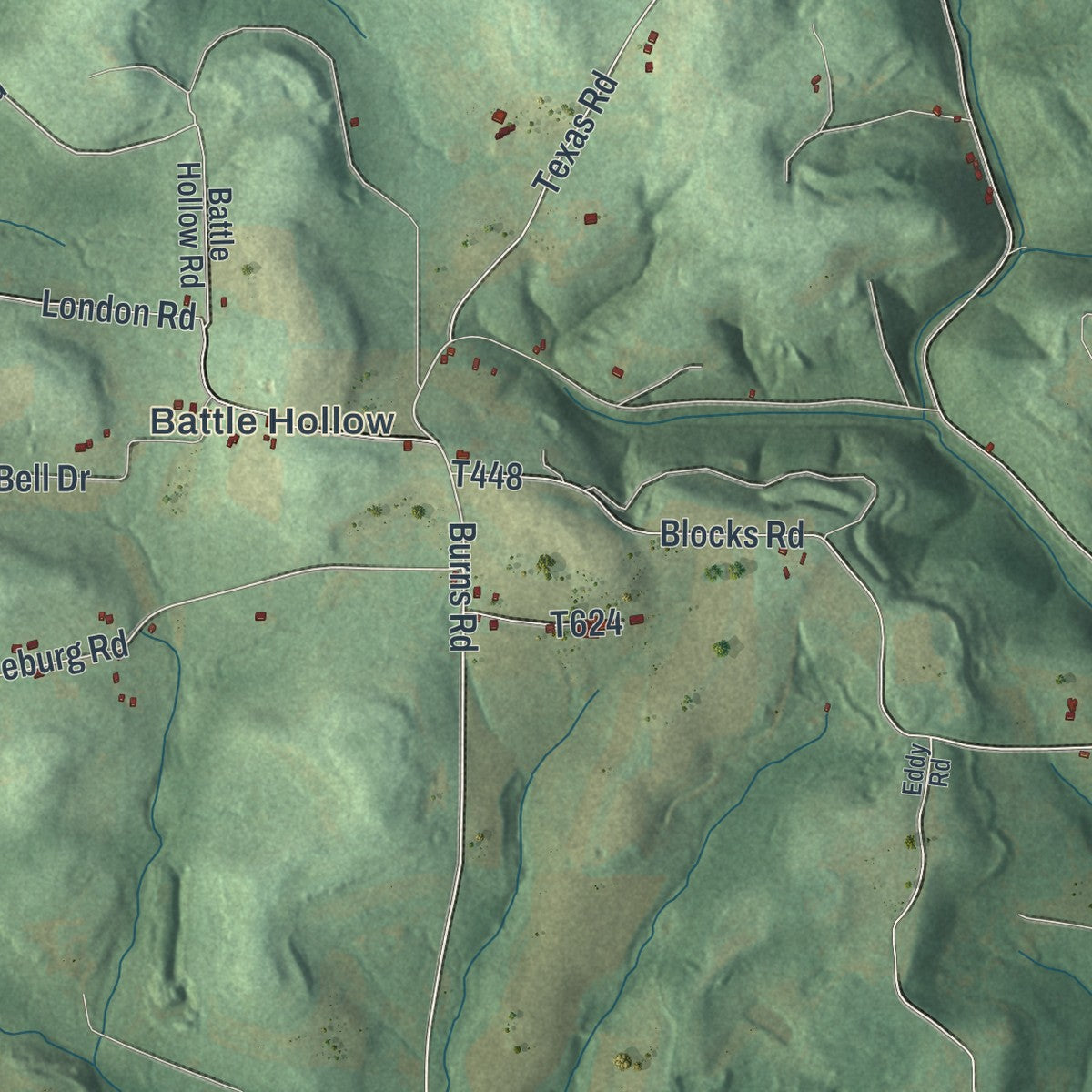 Close-up of the map of McCalmont, Pennsylvania print showing street and building detail