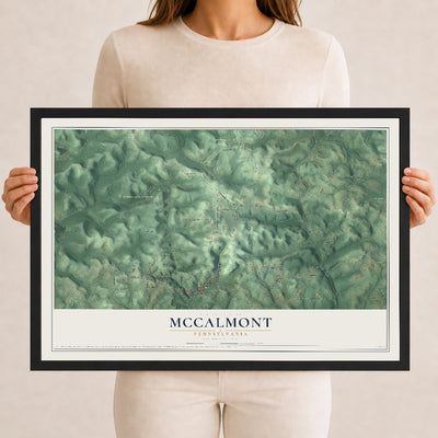 Map of McCalmont, Pennsylvania, 12 x 18 inch print in a black wood frame
