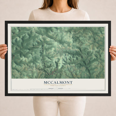 Map of McCalmont, Pennsylvania, 18 x 24 inch print in a black wood frame