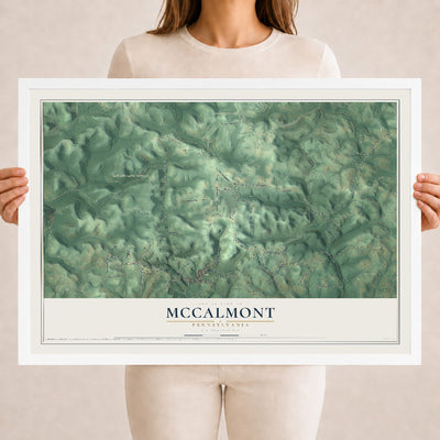 Map of McCalmont, Pennsylvania, 18 x 24 inch print in a white wood frame