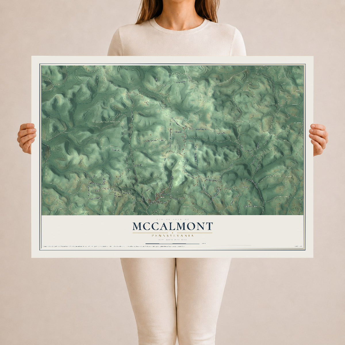 Map of McCalmont, Pennsylvania, 24 x 36 inch unframed archival matte print