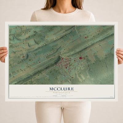 Map of McClure, Pennsylvania, 18 x 24 inch unframed archival matte print