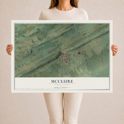 Map of McClure, Pennsylvania, 24 x 36 inch unframed archival matte print