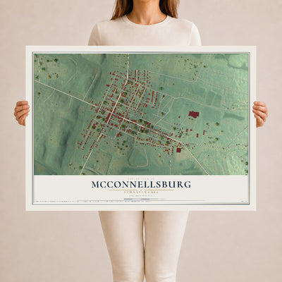 Map of McConnellsburg, Pennsylvania, 24 x 36 inch unframed archival matte print