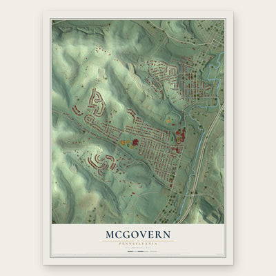 McGovern, Pennsylvania map print, the full design