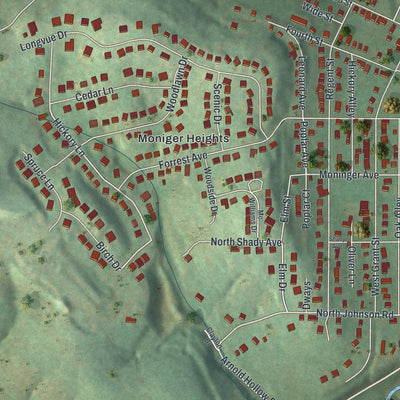 Close-up of the map of McGovern, Pennsylvania print showing street and building detail