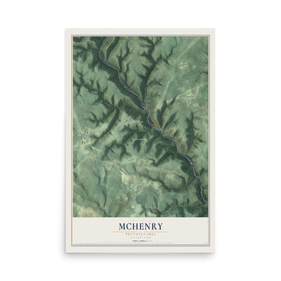 Map of McHenry, Pennsylvania, 12 x 18 inch unframed archival matte print