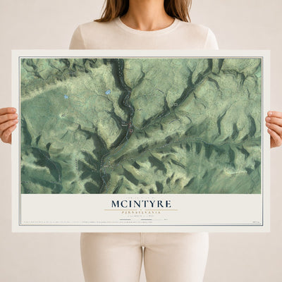 Map of McIntyre, Pennsylvania, 18 x 24 inch unframed archival matte print