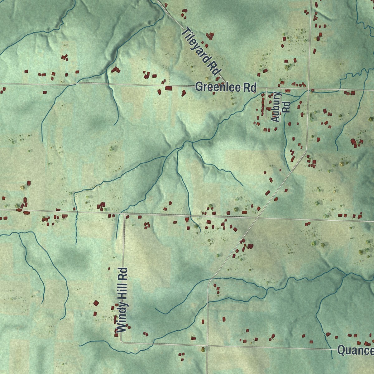 Second close-up of the map of McKean, Erie County, Pennsylvania print showing more streets and buildings