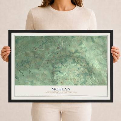 Map of McKean, Erie County, Pennsylvania, 12 x 18 inch print in a black wood frame