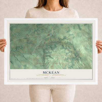 Map of McKean, Erie County, Pennsylvania, 18 x 24 inch print in a white wood frame