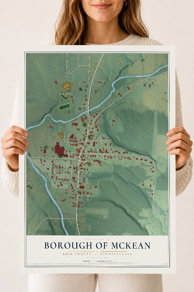 Map of the Borough of McKean, Erie County, Pennsylvania, 18 x 24 inch unframed archival matte print