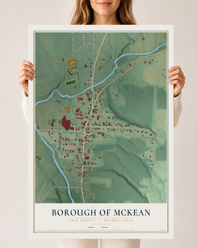 Map of the Borough of McKean, Erie County, Pennsylvania, 24 x 36 inch unframed archival matte print