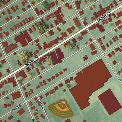 Close-up of the map of McSherrystown, Pennsylvania print showing street and building detail
