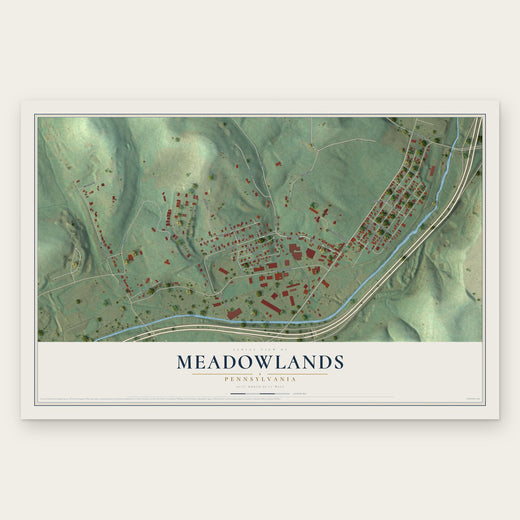 Meadowlands, Pennsylvania map print, the full design