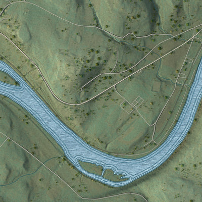 Second close-up of the map of Mehoopany, Pennsylvania print showing more streets and buildings