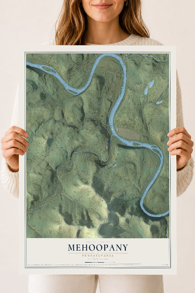 Map of Mehoopany, Pennsylvania, 18 x 24 inch unframed archival matte print