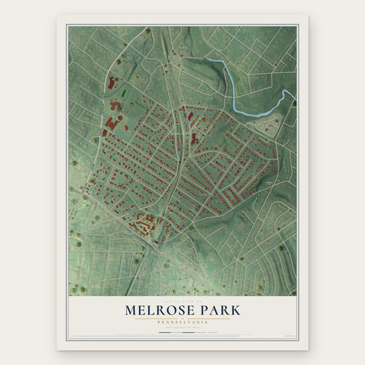 Melrose Park, Pennsylvania map print, the full design