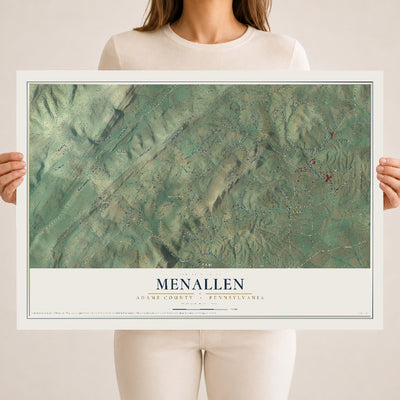 Map of Menallen, Adams County, Pennsylvania, 18 x 24 inch unframed archival matte print