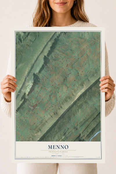 Map of Menno, Pennsylvania, 18 x 24 inch unframed archival matte print