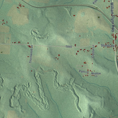 Second close-up of the map of Mercer, Butler County, Pennsylvania print showing more streets and buildings