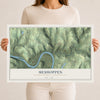 Map of Meshoppen, Wyoming County, Pennsylvania, 12 x 18 inch unframed archival matte print