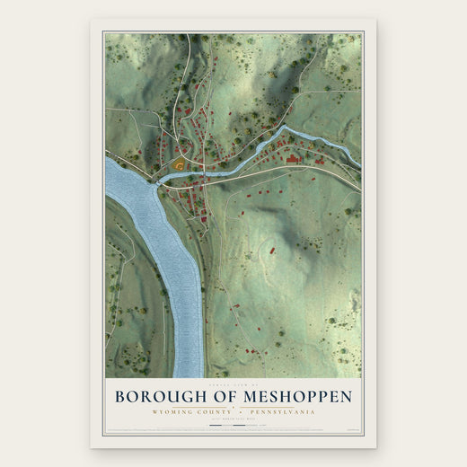 Borough of Meshoppen, Wyoming County, Pennsylvania map print, the full design