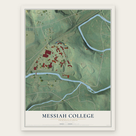 Messiah College, Pennsylvania map print, the full design