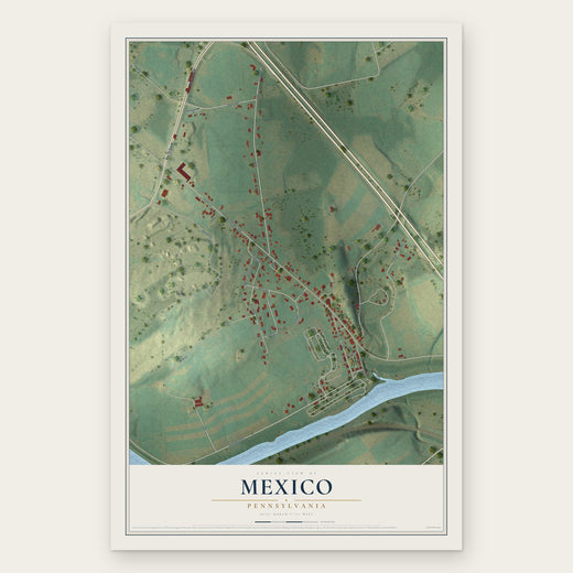 Mexico, Pennsylvania map print, the full design