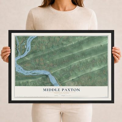 Map of Middle Paxton, Pennsylvania, 12 x 18 inch print in a black wood frame