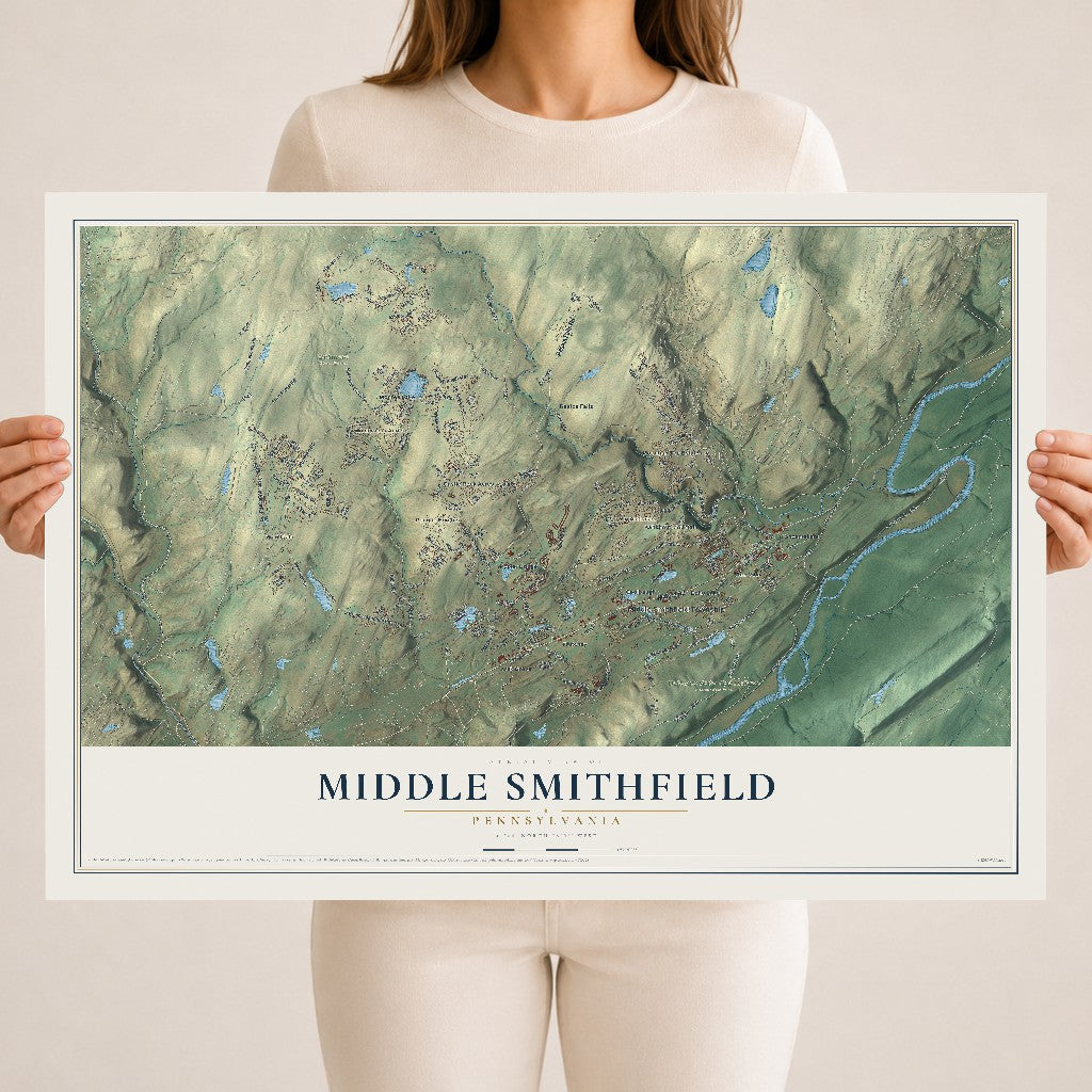Map of Middle Smithfield, Pennsylvania, 18 x 24 inch unframed archival matte print