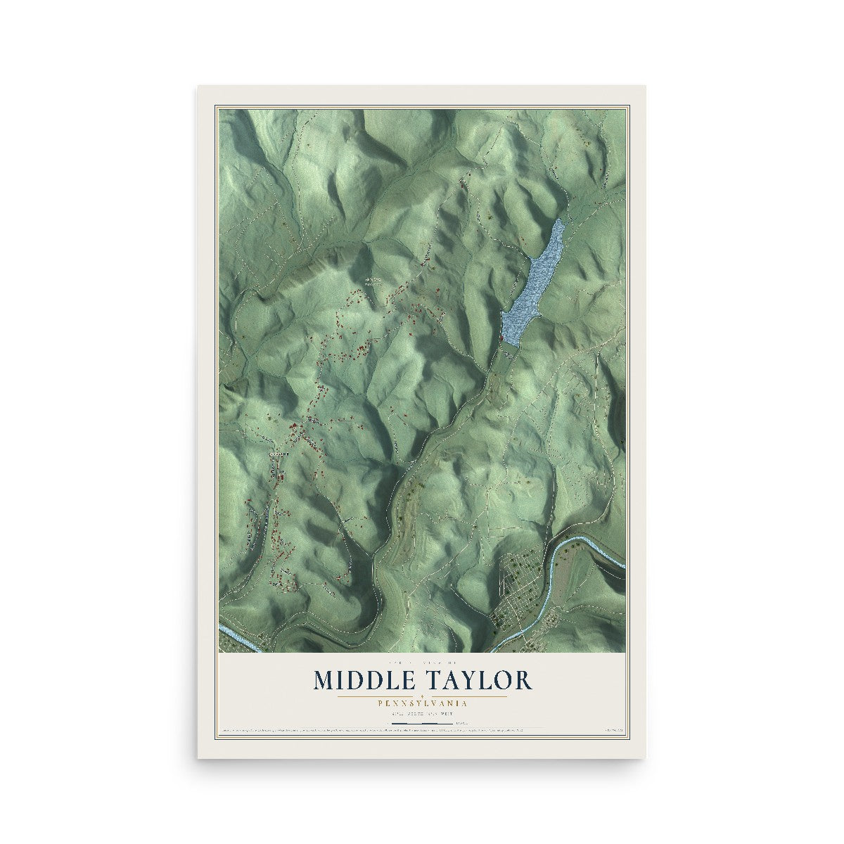 Map of Middle Taylor, Pennsylvania, 12 x 18 inch unframed archival matte print