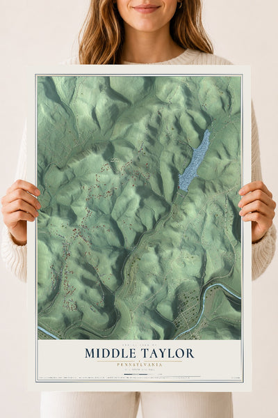 Map of Middle Taylor, Pennsylvania, 18 x 24 inch unframed archival matte print