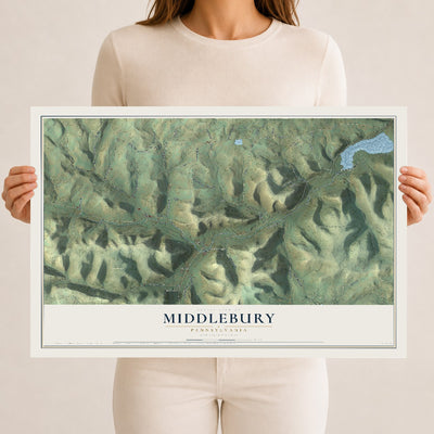Map of Middlebury, Pennsylvania, 12 x 18 inch unframed archival matte print