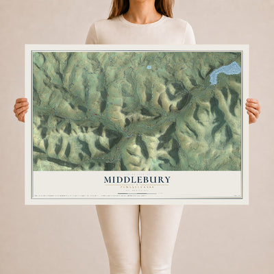 Map of Middlebury, Pennsylvania, 24 x 36 inch unframed archival matte print