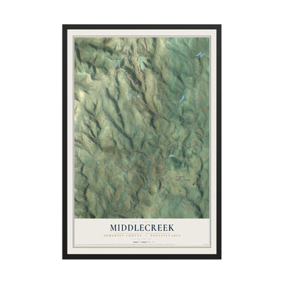 Map of Middlecreek, Somerset County, Pennsylvania, 12 x 18 inch print in a black wood frame