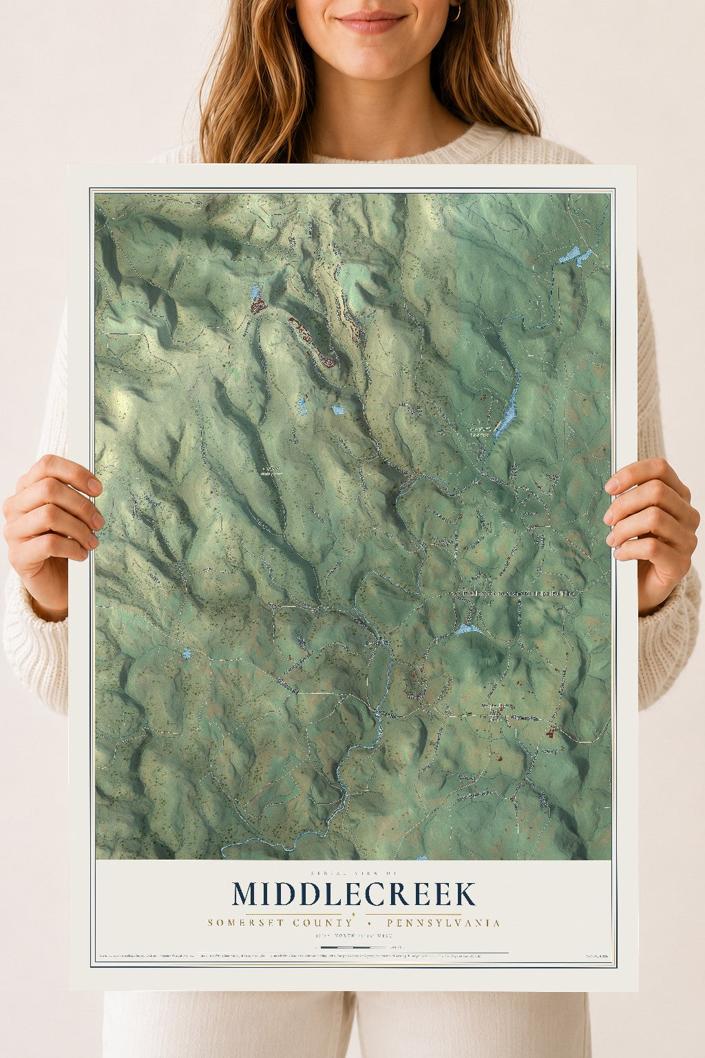 Map of Middlecreek, Somerset County, Pennsylvania, 18 x 24 inch unframed archival matte print