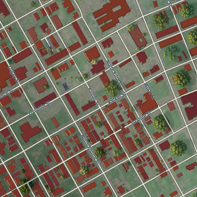 Close-up of the map of Midtown, Pennsylvania print showing street and building detail