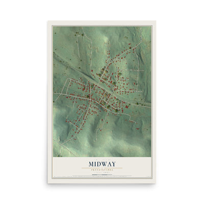 Map of Midway, Pennsylvania, 12 x 18 inch unframed archival matte print