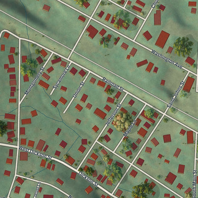 Close-up of the map of Midway, Pennsylvania print showing street and building detail