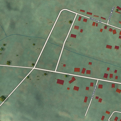 Second close-up of the map of Midway, Pennsylvania print showing more streets and buildings