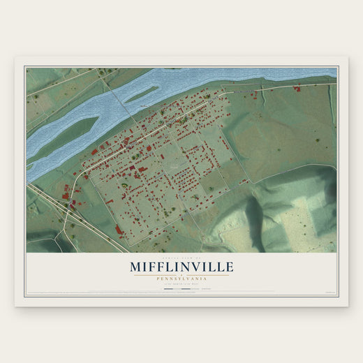 Mifflinville, Pennsylvania map print, the full design