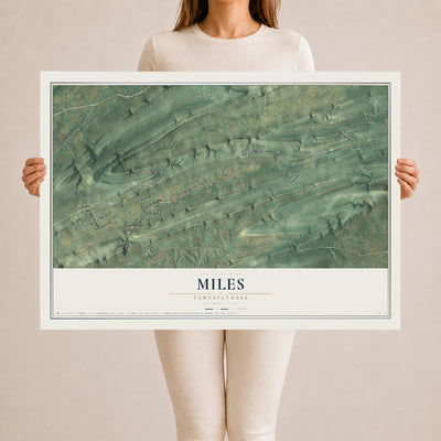 Map of Miles, Pennsylvania, 24 x 36 inch unframed archival matte print