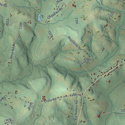 Second close-up of the map of Milford, Somerset County, Pennsylvania print showing more streets and buildings