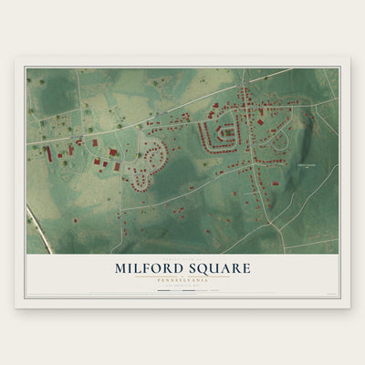 Milford Square, Pennsylvania map print, the full design