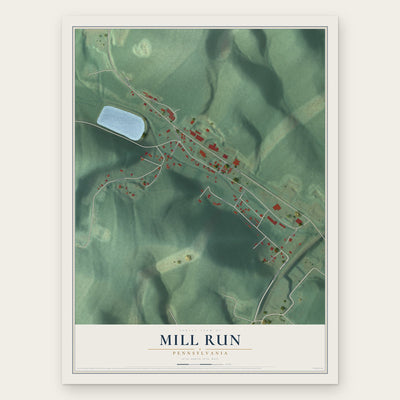 Mill Run, Pennsylvania map print, the full design