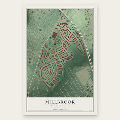 Millbrook, Pennsylvania map print, the full design
