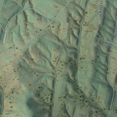 Second close-up of the map of Miller, Huntingdon County, Pennsylvania print showing more streets and buildings