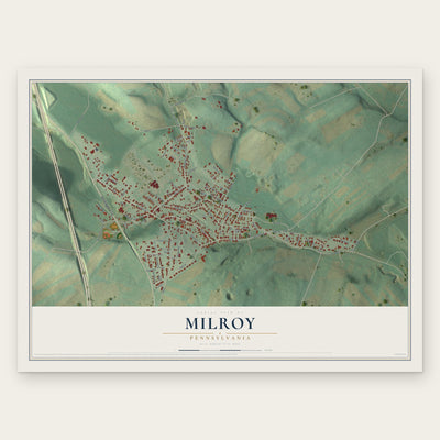 Milroy, Pennsylvania map print, the full design