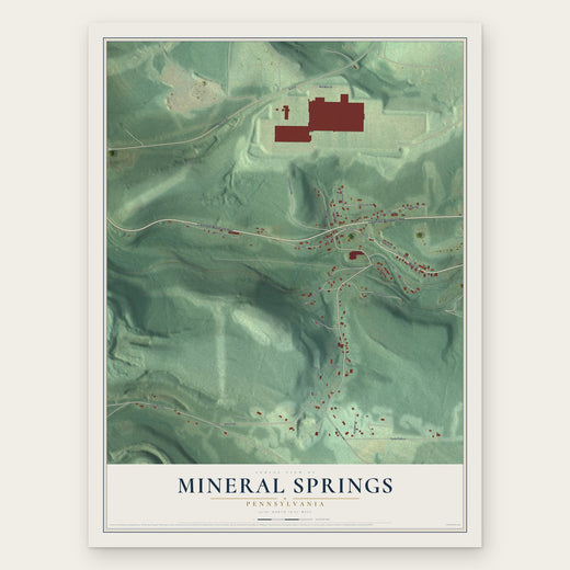 Mineral Springs, Pennsylvania map print, the full design